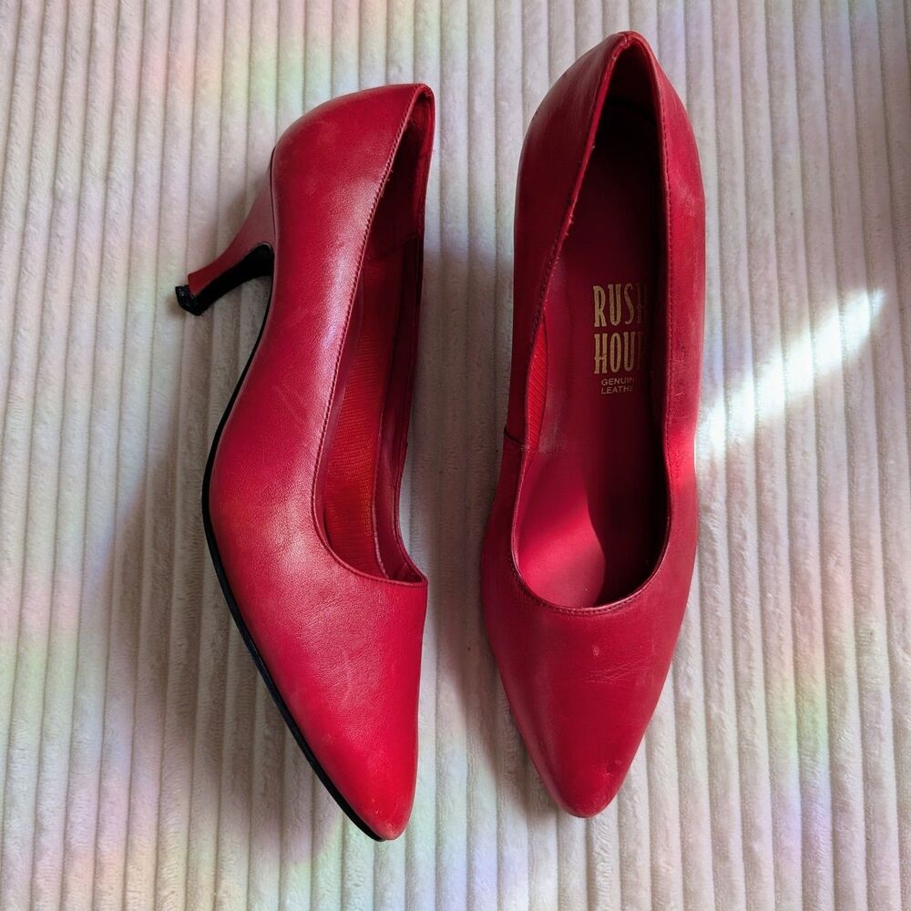 Bright Red Vintage Y2k Rush Hour Leather Glam Heels